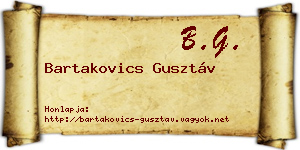 Bartakovics Gusztáv névjegykártya